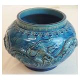 Chinese relief dragon vase 