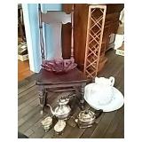 Antique Chair, Wash Basin Set