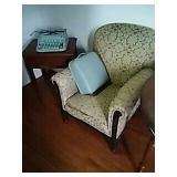 Antique Table, Chair, and Typewriter