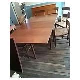 Gateleg Drop-Leaf Table and Six Chairs
