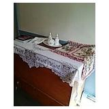 Mantel Scarf, Dresser Set, and Pillow