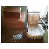 White Sewing Machine and Thread Box