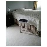 Bed, Side Table, Occasional Table, and Lamp