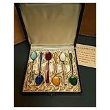 Guilloche Enamel Spoons Set