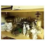 Large Lot of Brass, Glass, and China