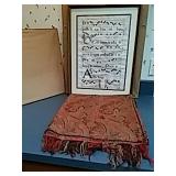 Vellum-Framed Gregorian Music Score and Cloth