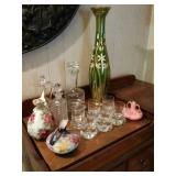 Bohemian Glass Tall Vase