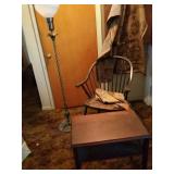 Chair, Lamp, Table, Tapestries