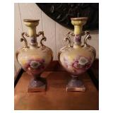 Pair of Hand Painted Vases