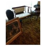 Settee, Chair, Table, and Print