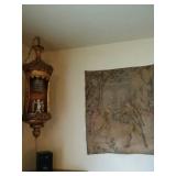 Two Hanging Lamps and 2 Tapestries