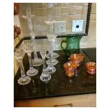Orange Luster, Crystal candlesticks