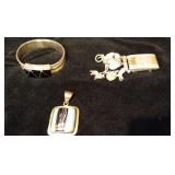 Sterling Bracelet, Pendant, and Belt