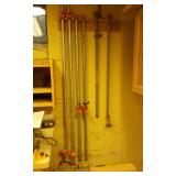 Ladder, Light, Pipe Clamps, and Clamps