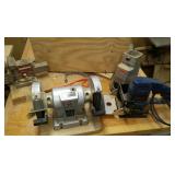 Vise, Drill Bit Sharpener, Bench Grinder, Ryobi Sander