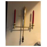Brass Wall Sconces and Candles