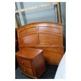 Double Bed with Head and Footboard and Nightstand