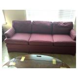 Ethan Allen Sofa Cranberry/Maroon in Color