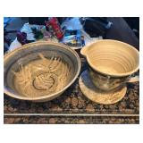 Pottery Bowl and Mixing Bowl