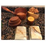 Shaker Boxes, Marble, Burlwood