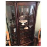 Curved Front Cabinet and Dishes