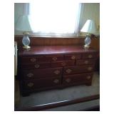 Kincaid Solid Wood Dressers and 2 Pineapple Lamps