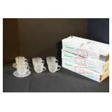 Set of Glass Coffee Cups and Saucers