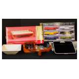 Casserole Dish w/ Teak wood Cradle + Serving Set