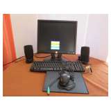 Dell Monitor, Keyboard, and Speakers