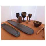 Set of Assorted Wooden Dining Ware