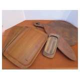 Six Wooden Cutting Boards and Trays