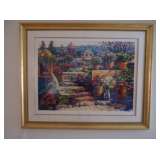 Very Large Framed Behrens Print with Light