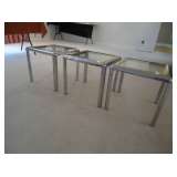 Three Matching Glass-Top Tables