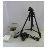 Canon Rebel X Film Camera, Tripod, and Lens