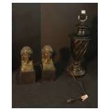 Decorative Bookends and Lamp