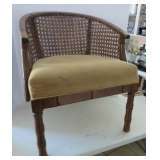 Caned Back Chair with Handmade Mahogany Bookends