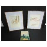 Three Original Signed Watercolors