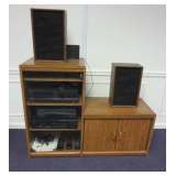 Receiver, CD Player, Speakers, and Cabinet