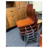 Stackable Wood Grain Chairs