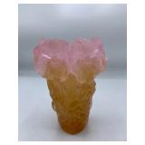 Daum Pate de Verre Hibiscus Vase