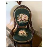 Antique Rocker Needlepoint Seat and Back