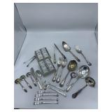 12 Lefton Napkin Rings, Boxed, and Silverplate Serving