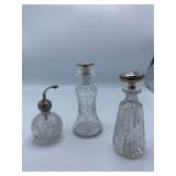 Etched and Cut Glass with Sterling