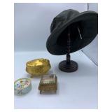 Irish Rain Hat, Stand, Trinket Boxes