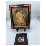 Lady with Rose Painting, Village Scene