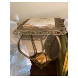 Marble and Metal Plant Stand