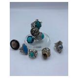 Sterling Rings and Crystal Ring Holder