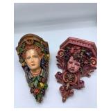 Two Plaster Head Shelves