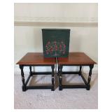 Vintage Milk Box & 2 End Tables