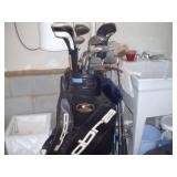 Golf clubs, bag and carry travel bag